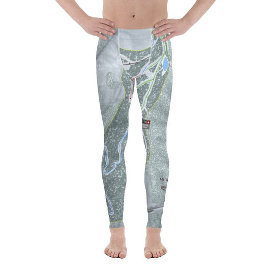 Mt Waterman, California Ski Trail Map Men's Base Layer Bottom - Powderaddicts
