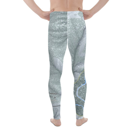 Mt Waterman, California Ski Trail Map Men's Base Layer Bottom - Powderaddicts