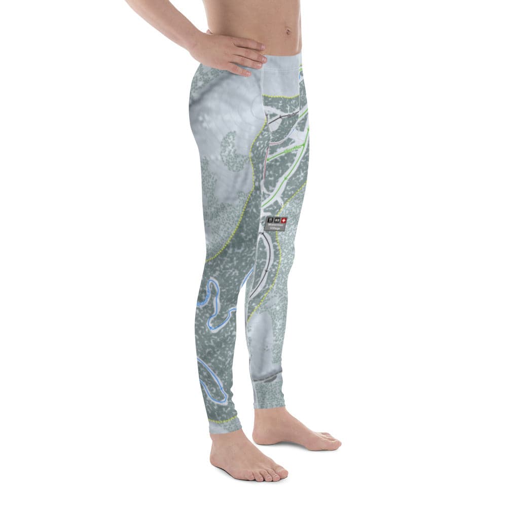 Mt Waterman, California Ski Trail Map Men's Base Layer Bottom - Powderaddicts