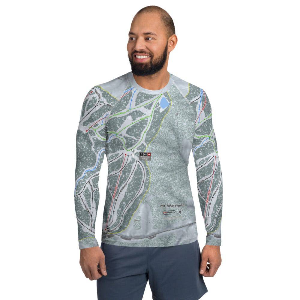 Mt Waterman, California Ski Trail Map Men's Base Layer Top