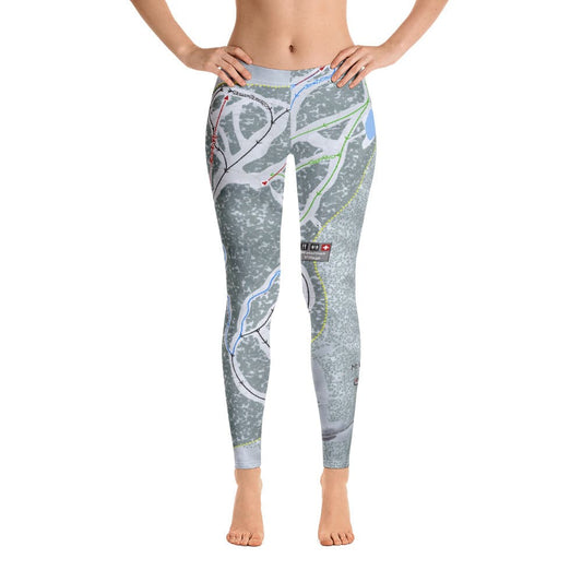 Mt Waterman, California Ski Trail Map Women's Base Layer Bottom - Powderaddicts