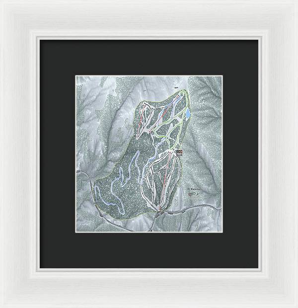 Mt Waterman Ski Trail Map - Framed Print - Powderaddicts