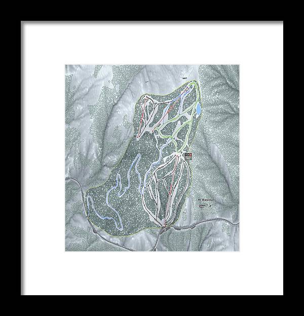 Mt Waterman Ski Trail Map - Framed Print - Powderaddicts