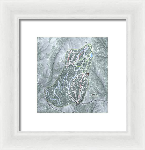 Mt Waterman Ski Trail Map - Framed Print - Powderaddicts