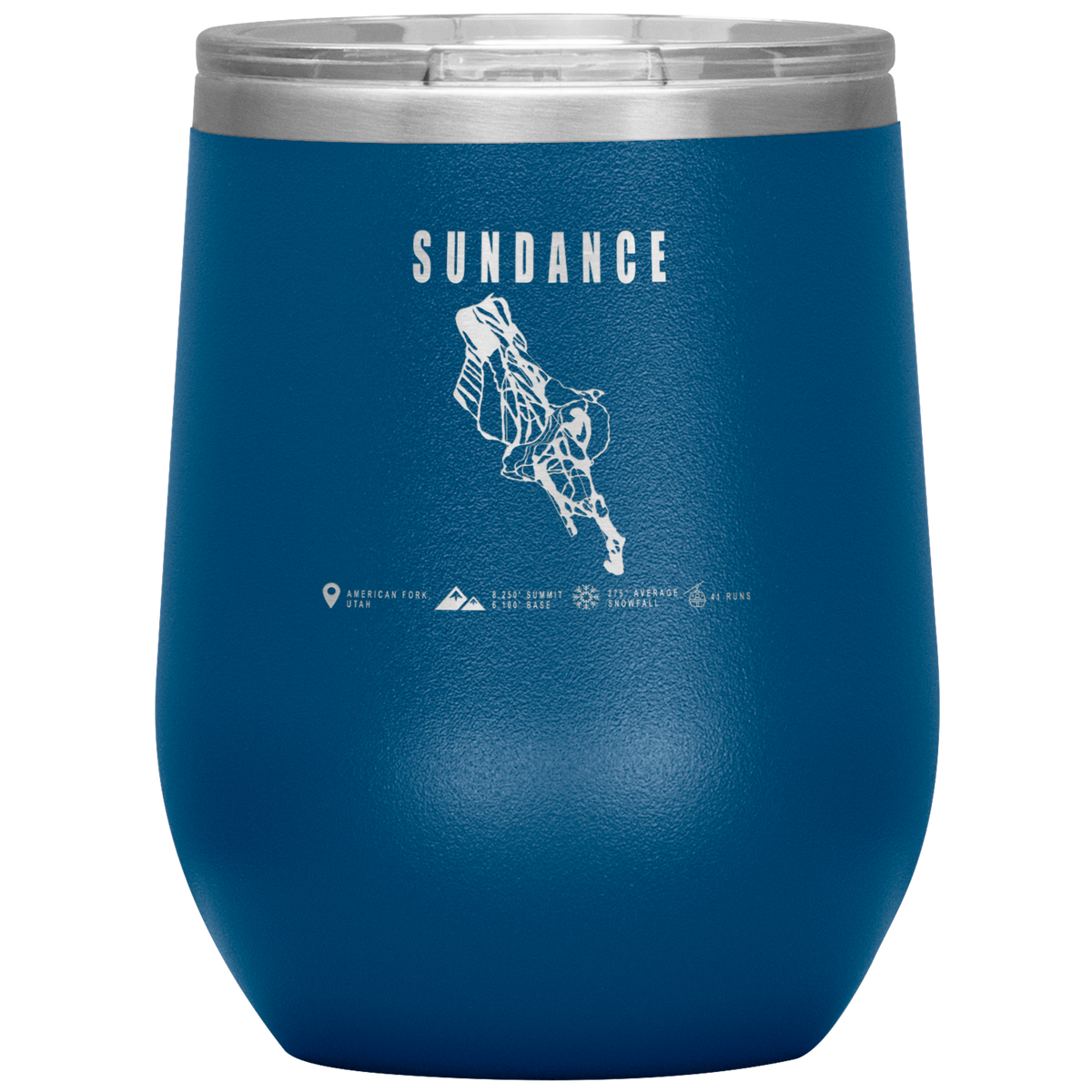 Sundance,Utah Ski Trail Map Wine 12oz Tumbler - Powderaddicts