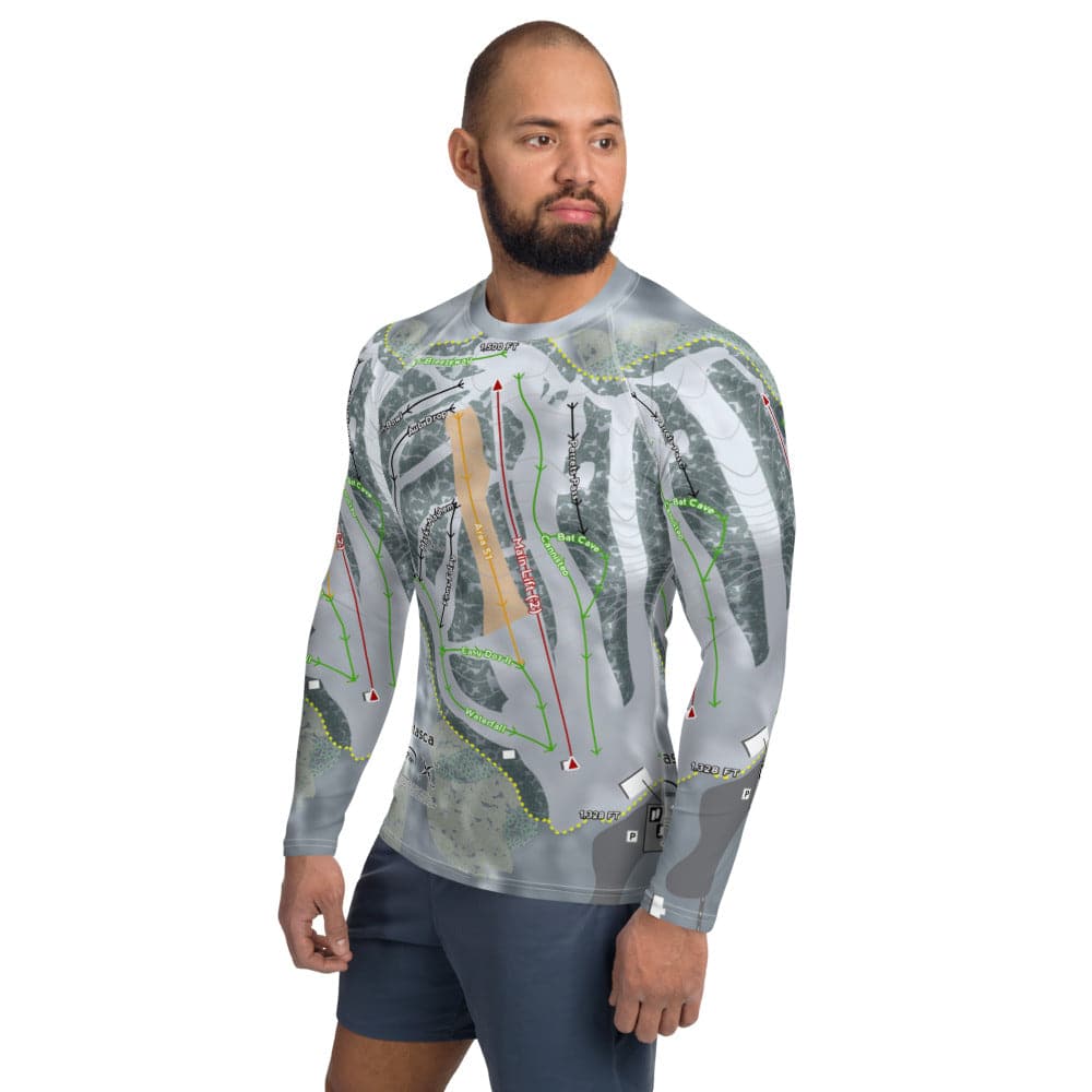 MtItasca, Minnesota Ski Trail Map Men's Base Layer Top - Powderaddicts