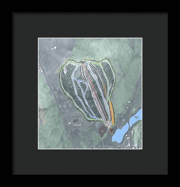 Mt Jefferson Ski Trail Map - Framed Print - Powderaddicts