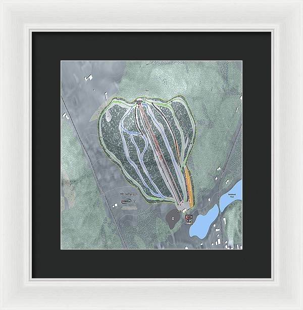 Mt Jefferson Ski Trail Map - Framed Print - Powderaddicts