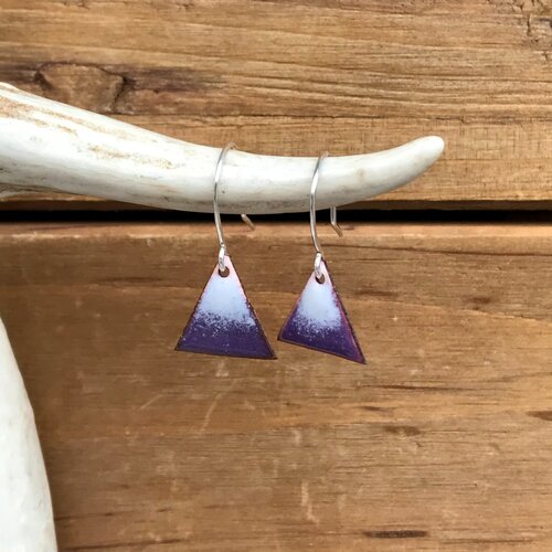 ENAMELED PURPLE SNOWY MOUNTAIN DANGLE EARRINGS - Powderaddicts