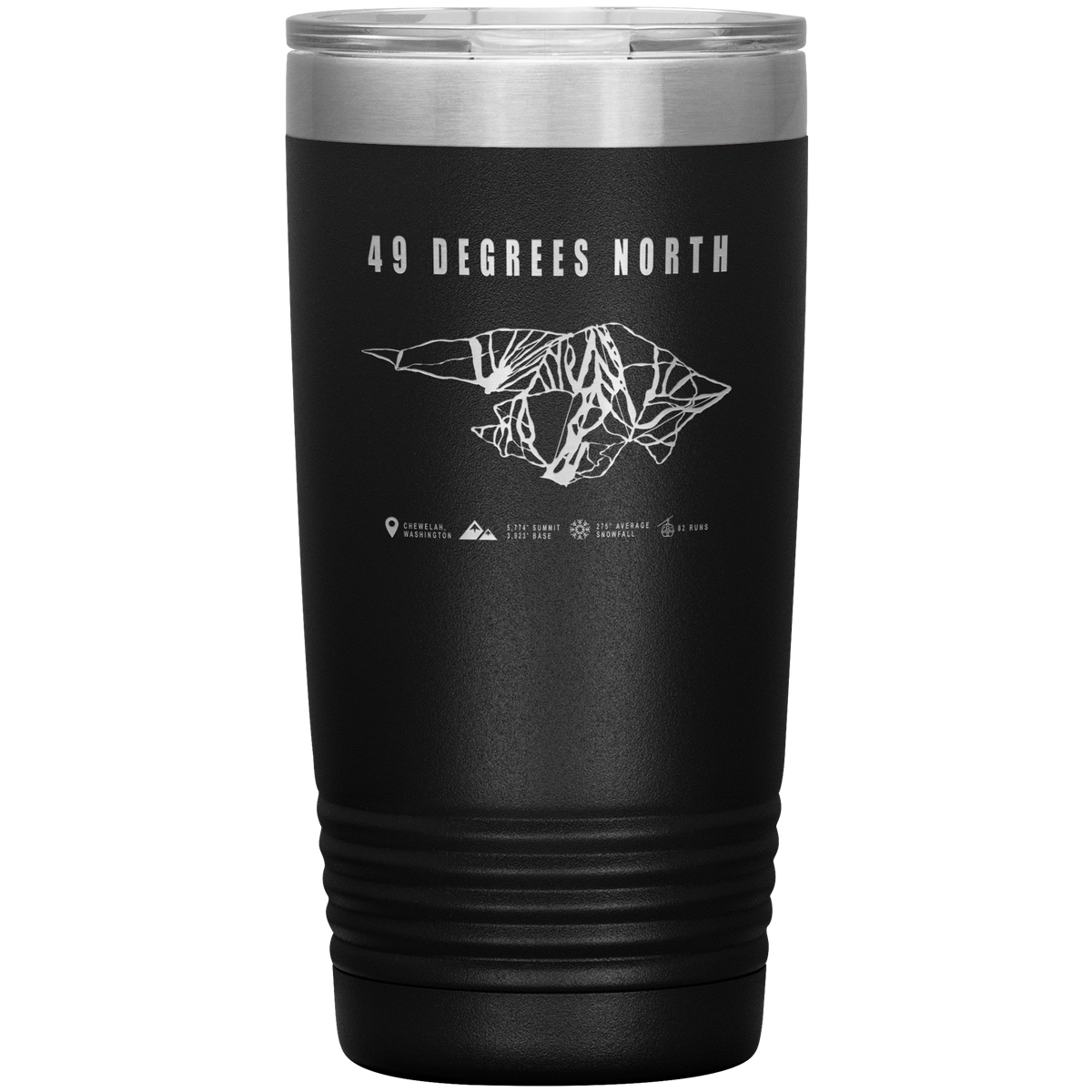 49 Degrees North, Washington Ski Trail Map 20oz Tumbler