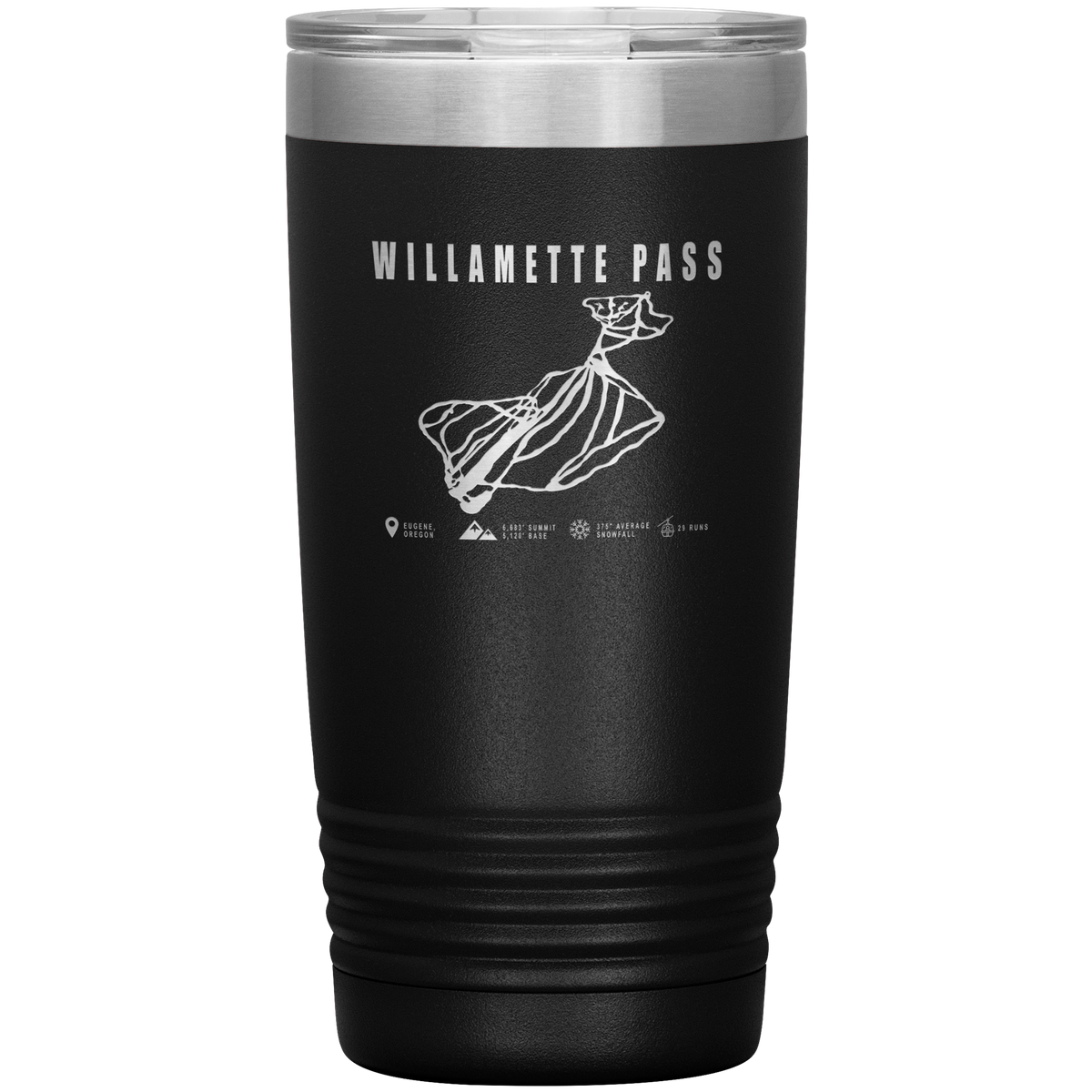 Willamette Pass, Oregon Ski Trail Map 20oz Tumbler - Powderaddicts