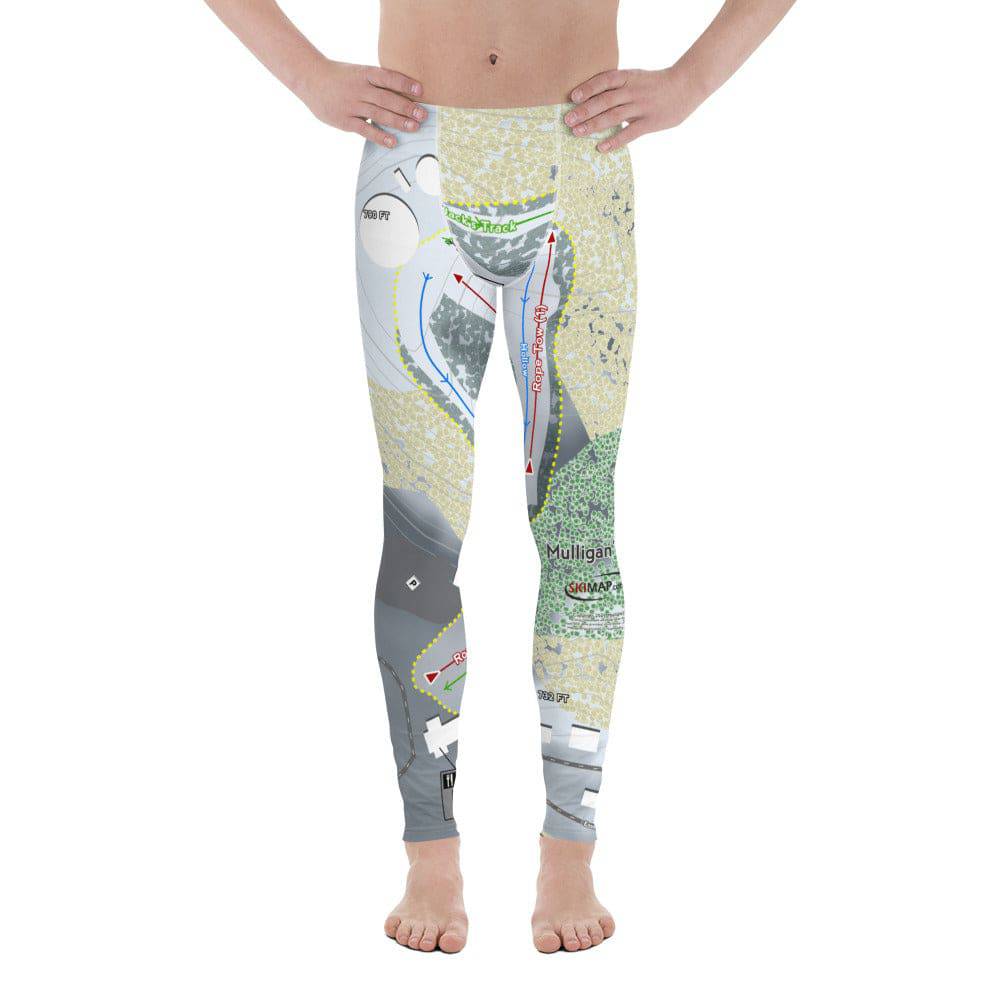 Mulligans Hollow, Michigan Ski Trail Map Men's Base Layer Bottom