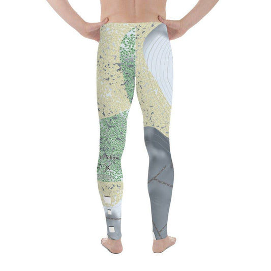 Mulligans Hollow, Michigan Ski Trail Map Men's Base Layer Bottom - Powderaddicts