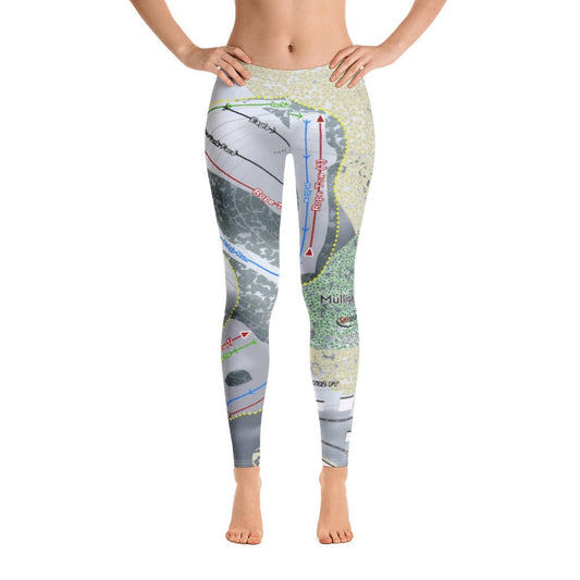 Mulligans Hollow, Michigan Ski Trail Map Women's Base Layer Bottom - Powderaddicts