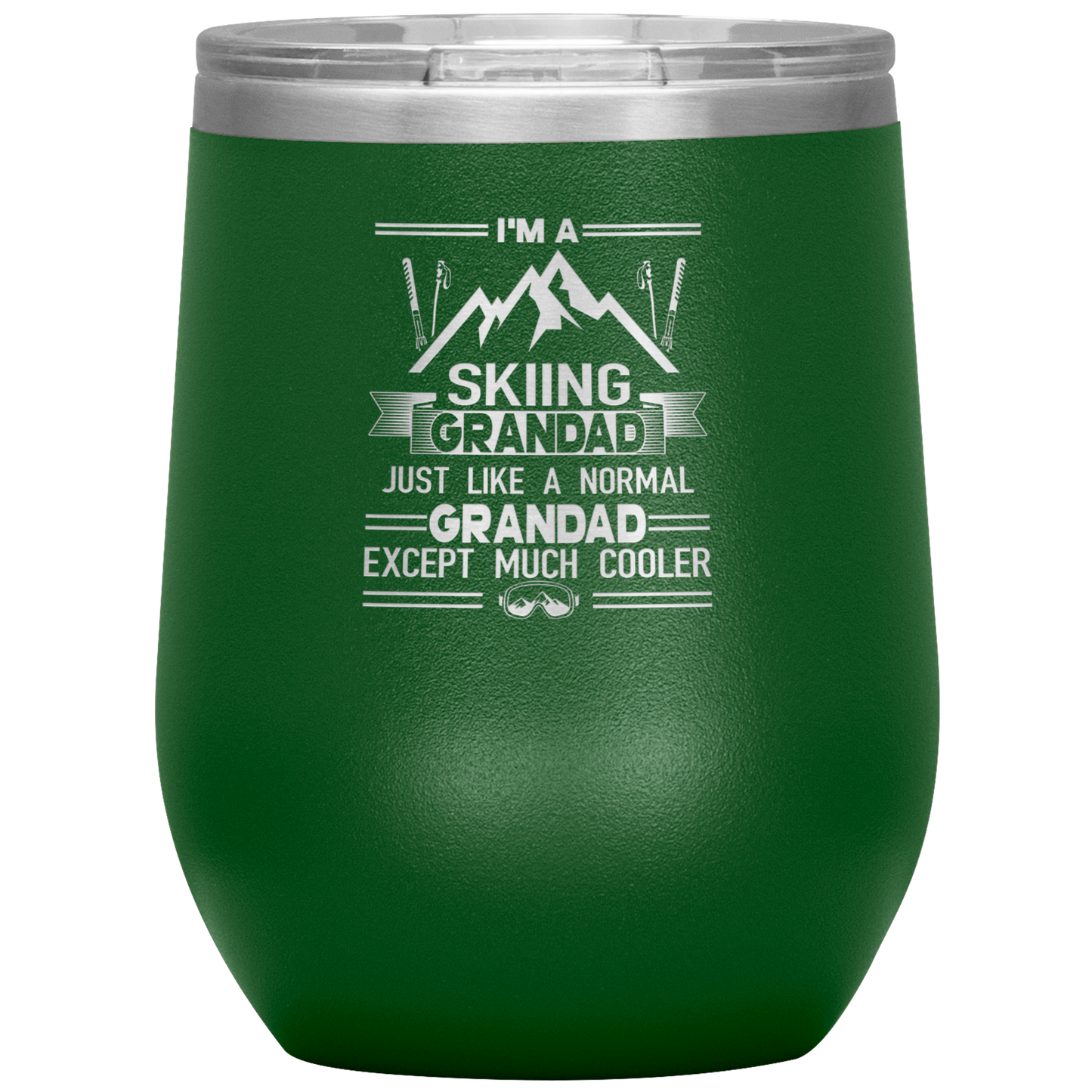 I'm A Skiing Grandad Wine 12oz Tumbler - Powderaddicts