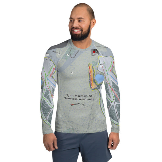 Mystic Mountain Nemacolin, Pennsylvania Ski Trail Map Men's Base Layer Top - Powderaddicts