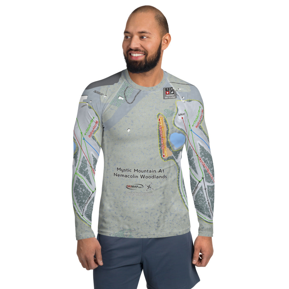 Mystic Mountain Nemacolin, Pennsylvania Ski Trail Map Men's Base Layer Top - Powderaddicts