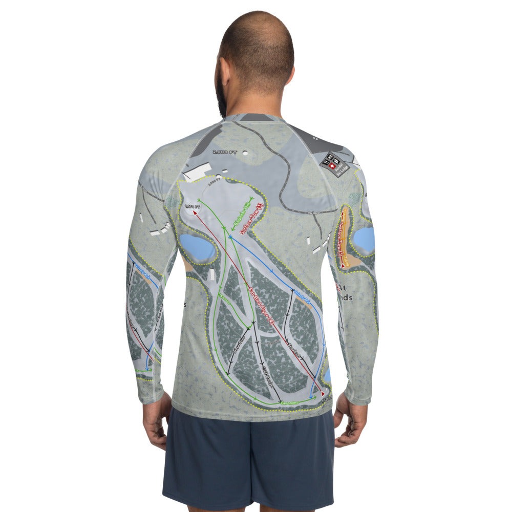 Mystic Mountain Nemacolin, Pennsylvania Ski Trail Map Men's Base Layer Top - Powderaddicts