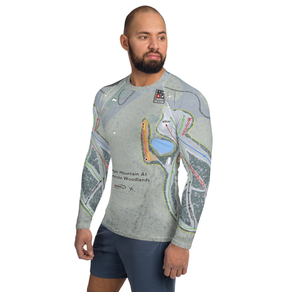 Mystic Mountain Nemacolin, Pennsylvania Ski Trail Map Men's Base Layer Top - Powderaddicts