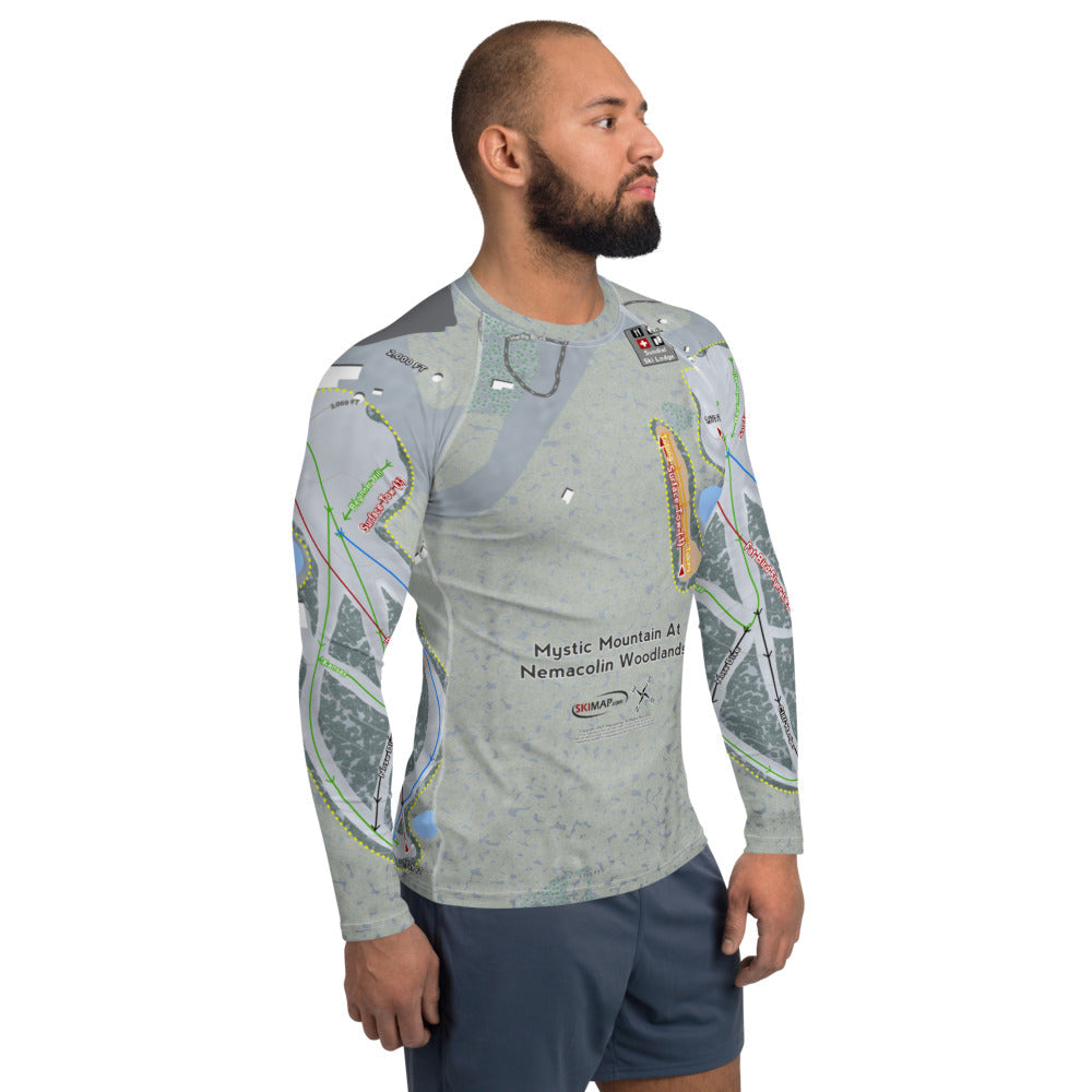 Mystic Mountain Nemacolin, Pennsylvania Ski Trail Map Men's Base Layer Top - Powderaddicts