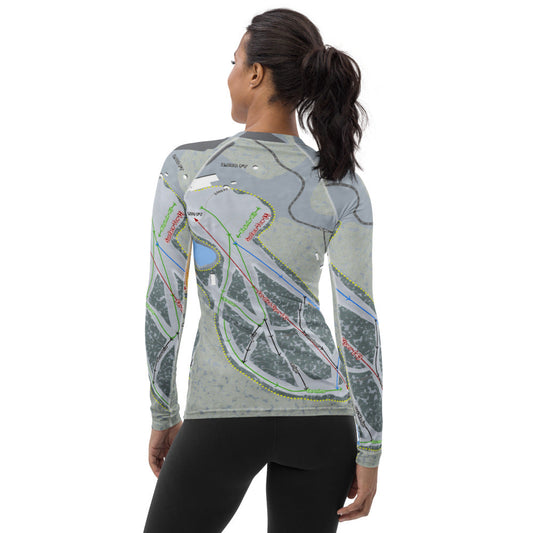 Mystic Mountain Nemacolin, Pennsylvania Ski Trail Map Women's Base Layer Top - Powderaddicts