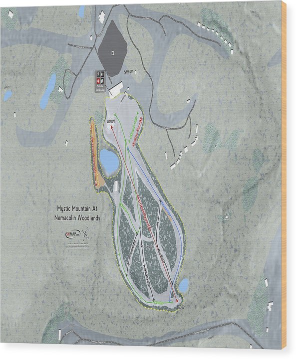 Mystic Mountain Nemacolin Ski Trail Map - Wood Print - Powderaddicts