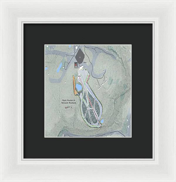 Mystic Mountain Nemacolin Ski Trail Map - Framed Print - Powderaddicts