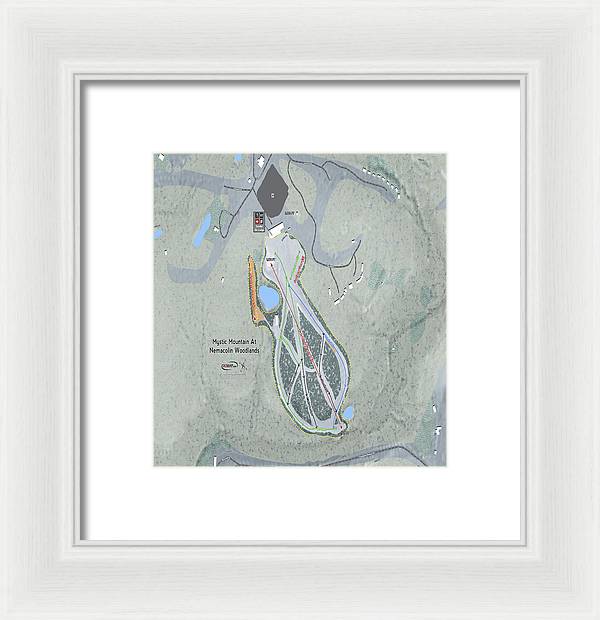 Mystic Mountain Nemacolin Ski Trail Map - Framed Print - Powderaddicts
