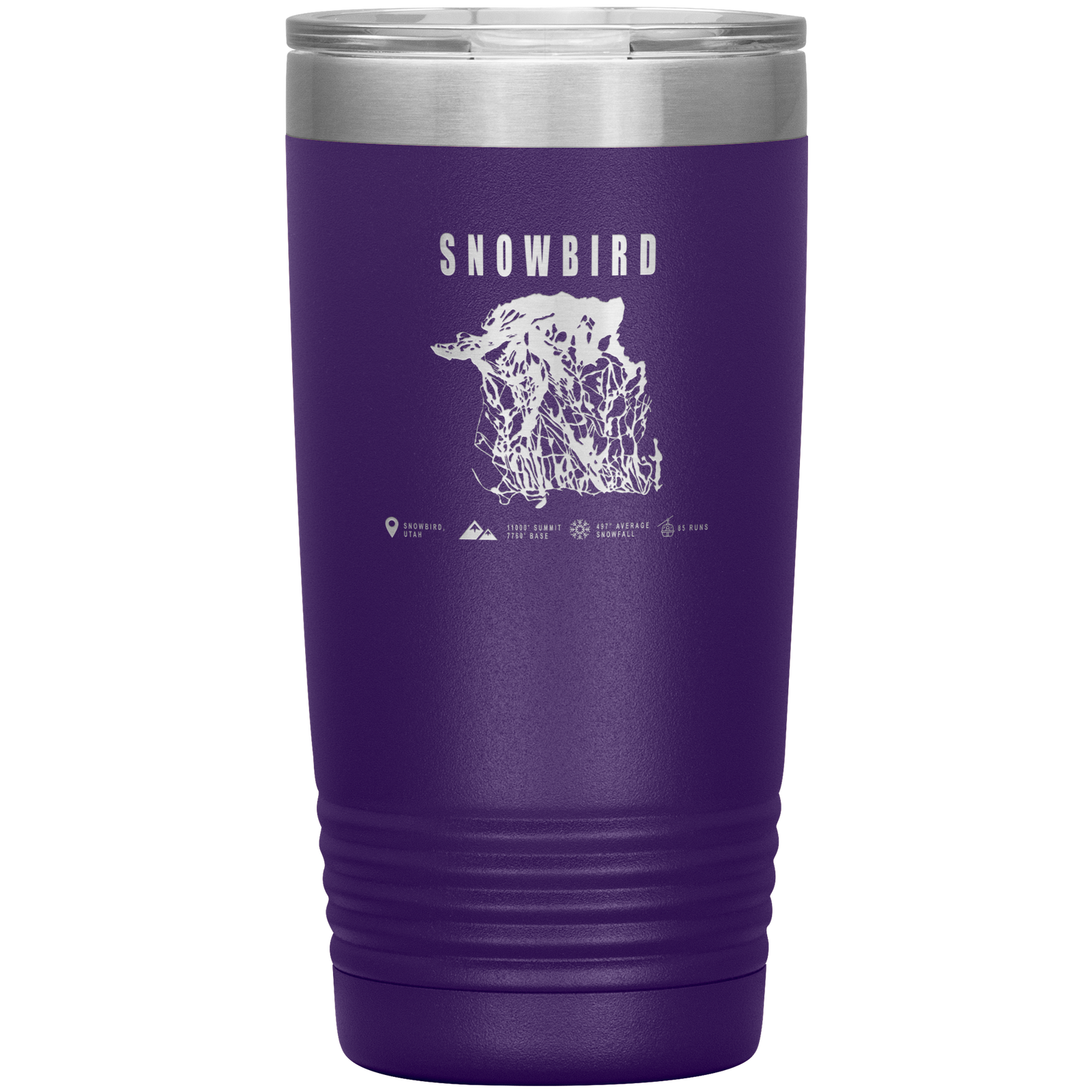 Snowbird,Utah Ski Trail Map 20oz Tumbler - Powderaddicts