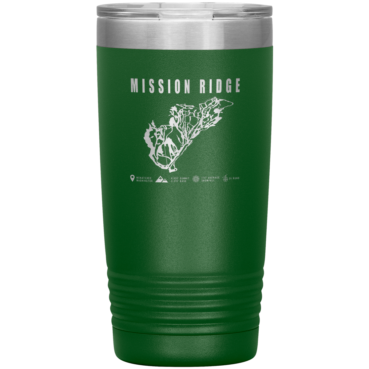 Mission Ridge, Washington Ski Trail Map 20oz Tumbler - Powderaddicts