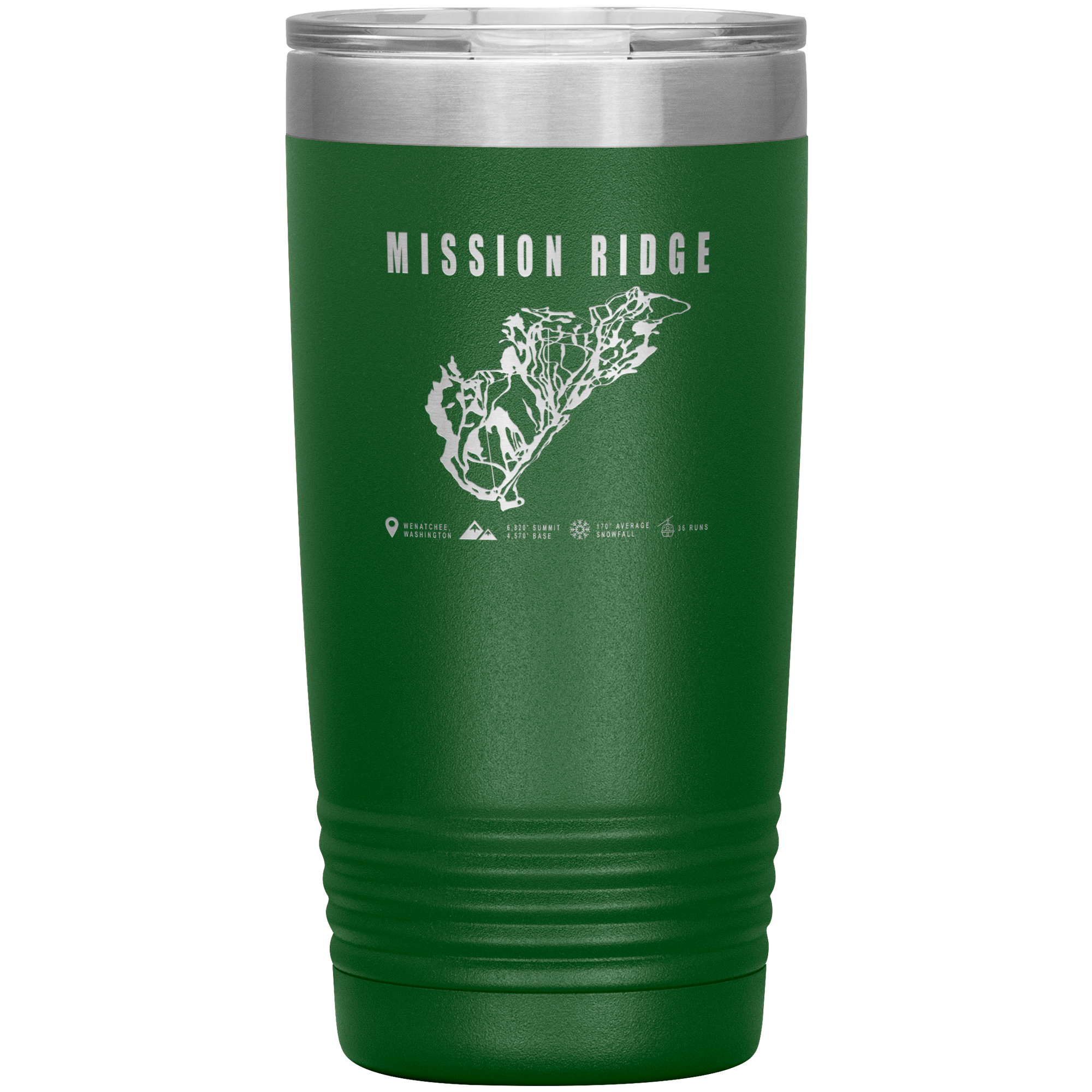 Mission Ridge, Washington Ski Trail Map 20oz Tumbler - Powderaddicts