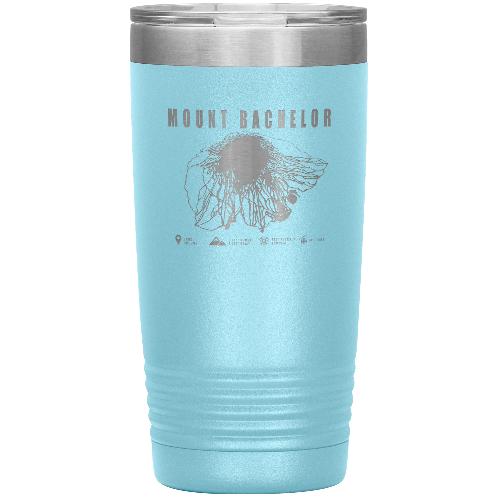 Mount Bachelor, Oregon Ski Trail Map 20oz Tumbler - Powderaddicts