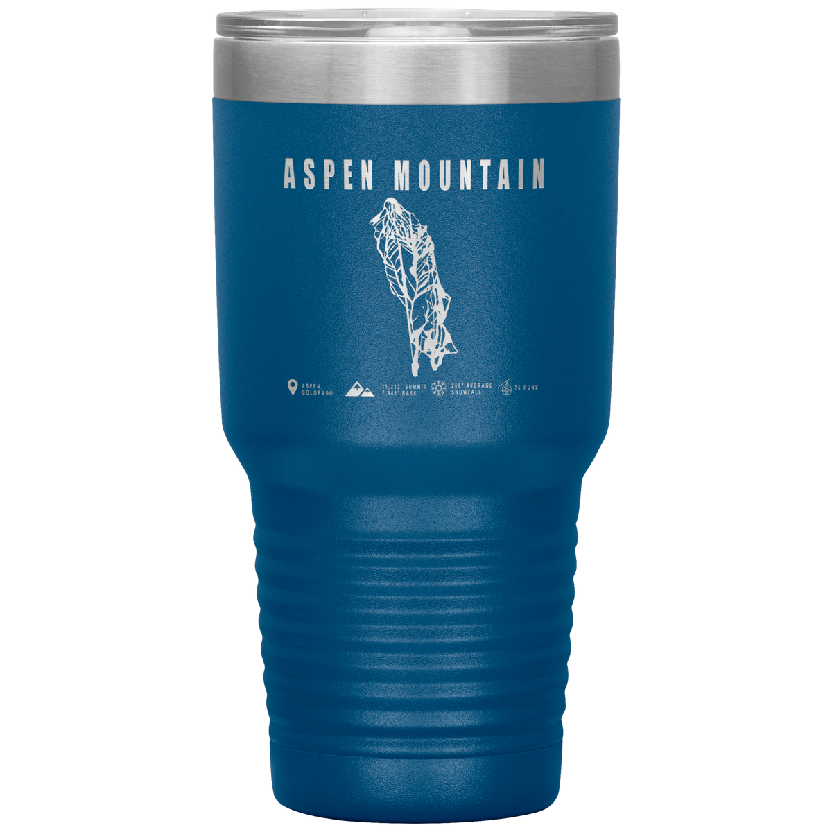 Aspen Mountain Colorado Ski Trail Map 30oz Tumbler - Powderaddicts