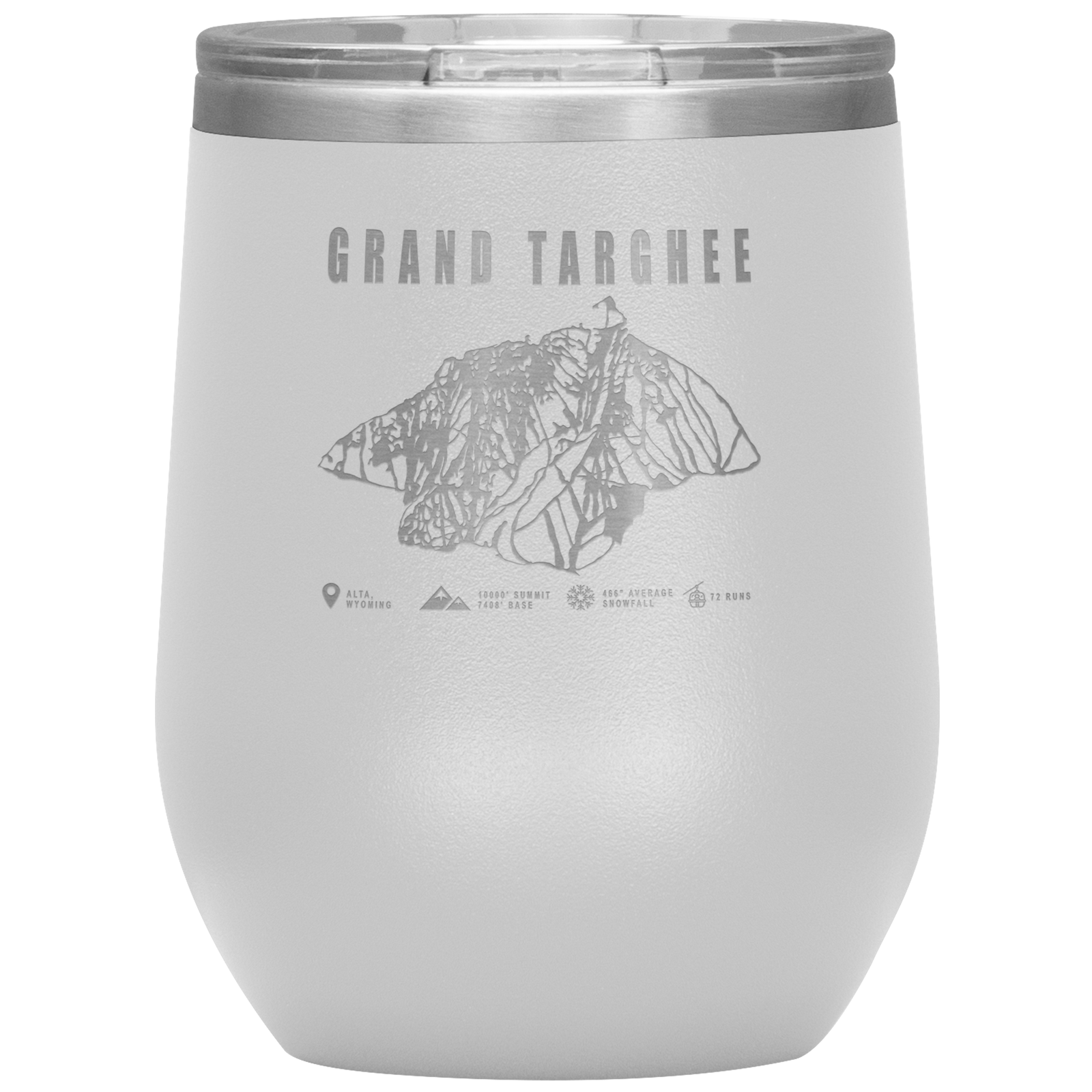 Grand Targhee Wyoming Ski Trail Map Wine 12oz Tumbler - Powderaddicts