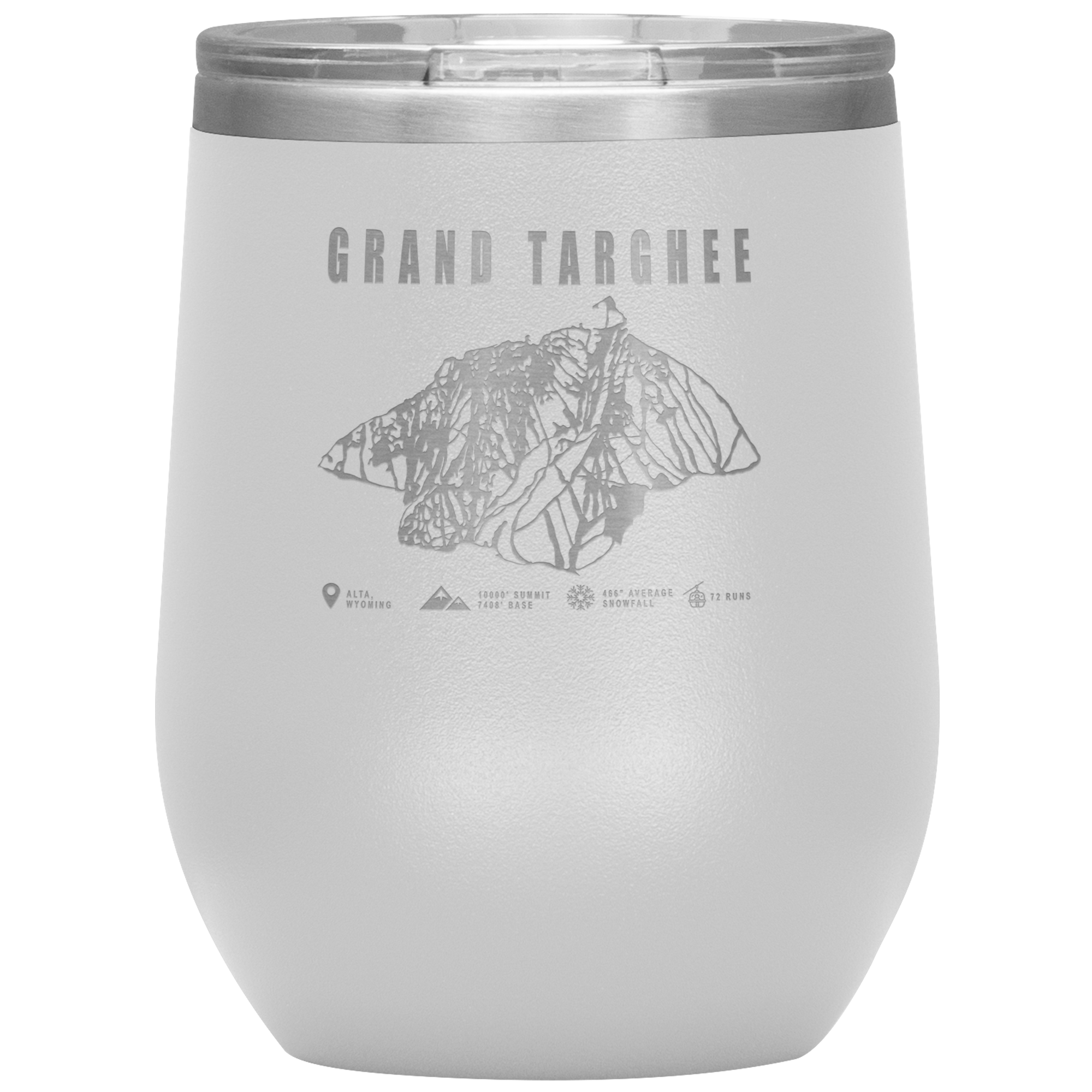 Grand Targhee Wyoming Ski Trail Map Wine 12oz Tumbler - Powderaddicts