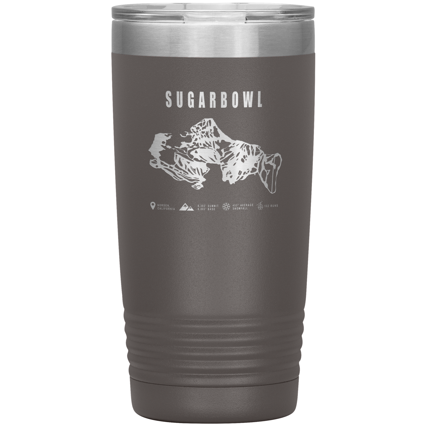 Sugarbowl, California Ski Trail Map 20oz Tumbler - Powderaddicts