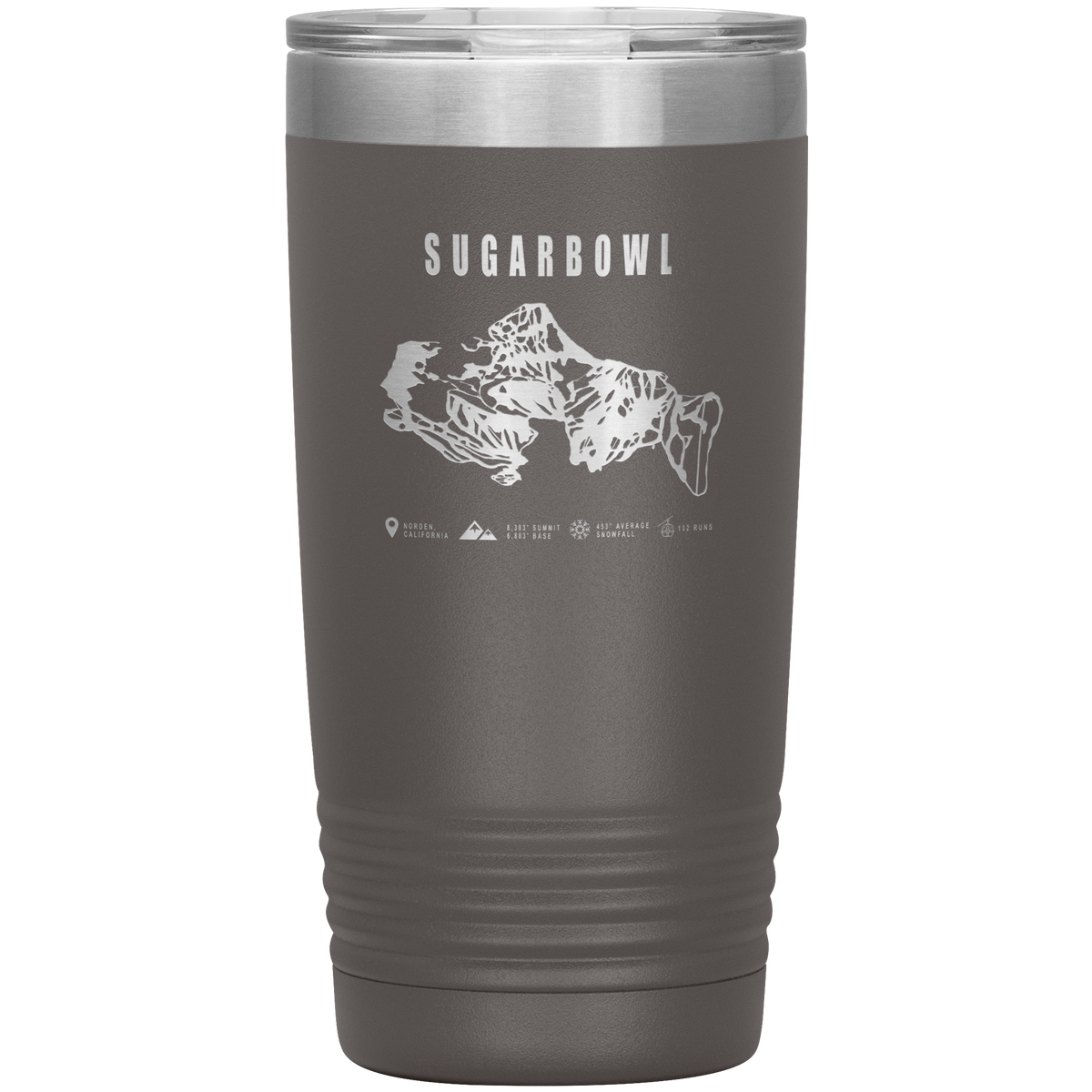Sugarbowl, California Ski Trail Map 20oz Tumbler - Powderaddicts
