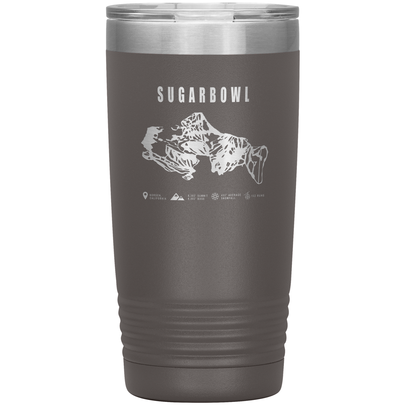 Sugarbowl, California Ski Trail Map 20oz Tumbler - Powderaddicts