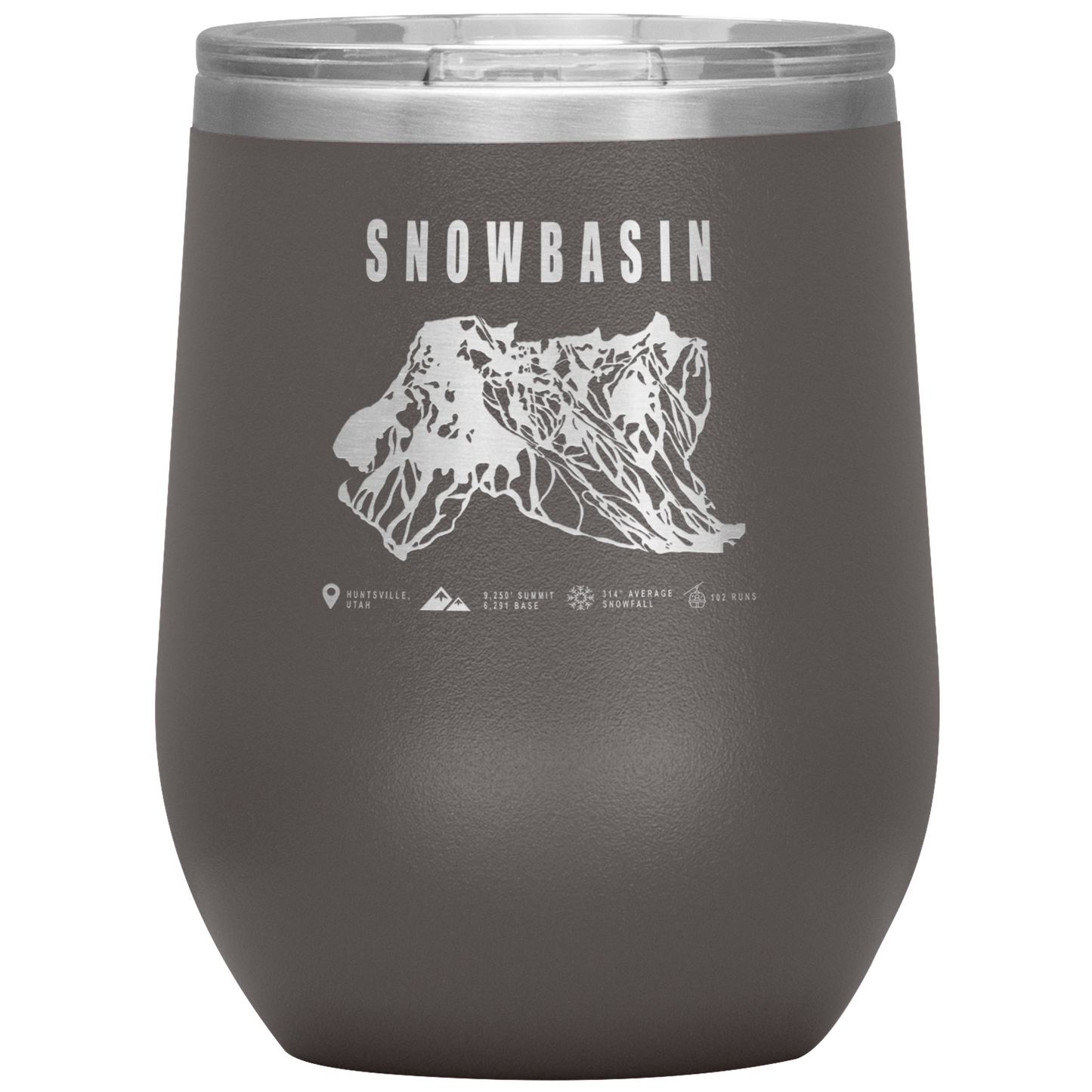 Snowbasin, Utah Ski Resort Wine 12oz Tumbler - Powderaddicts