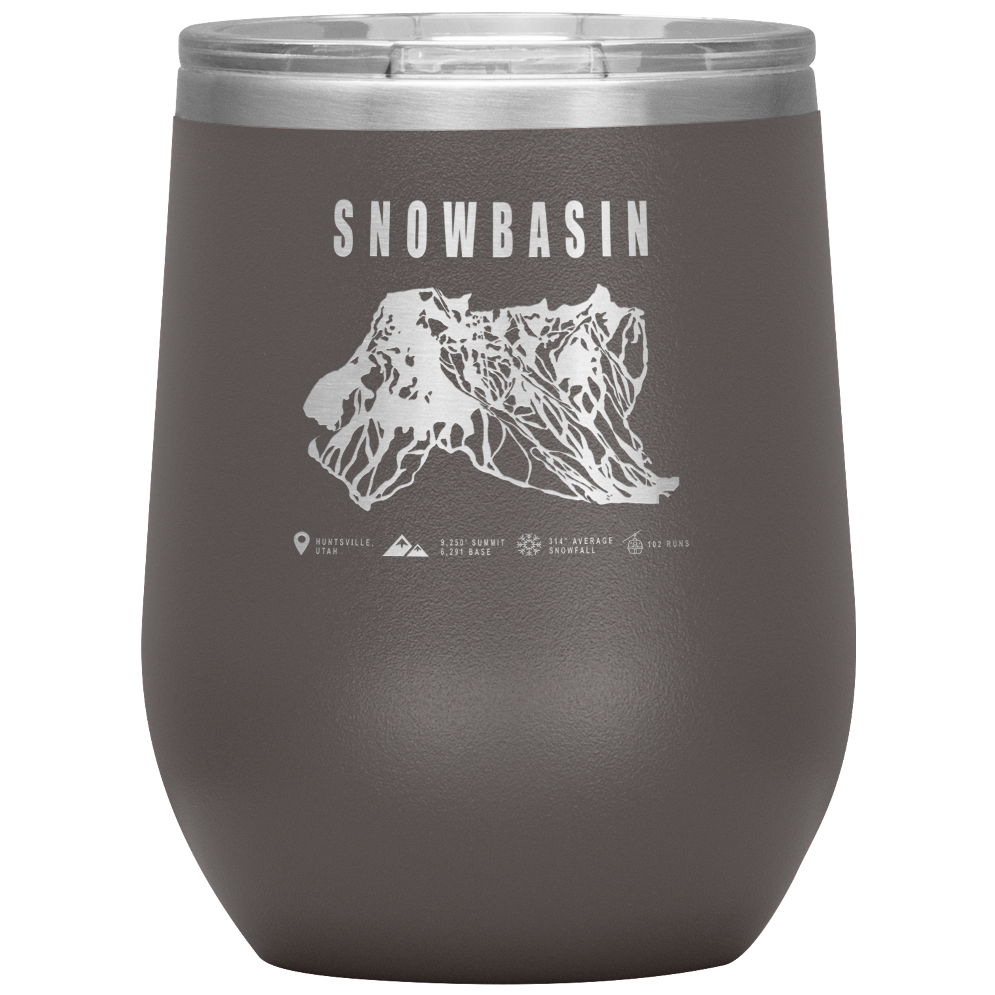 Snowbasin, Utah Ski Resort Wine 12oz Tumbler - Powderaddicts