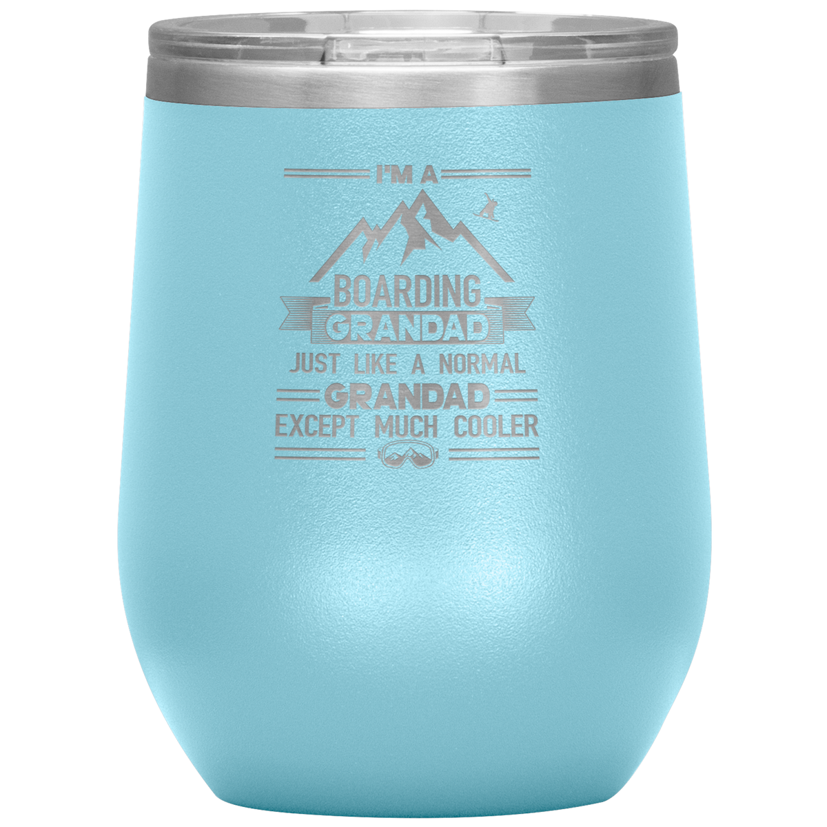 I'm A Boarding Grandad Wine 12oz Tumbler - Powderaddicts
