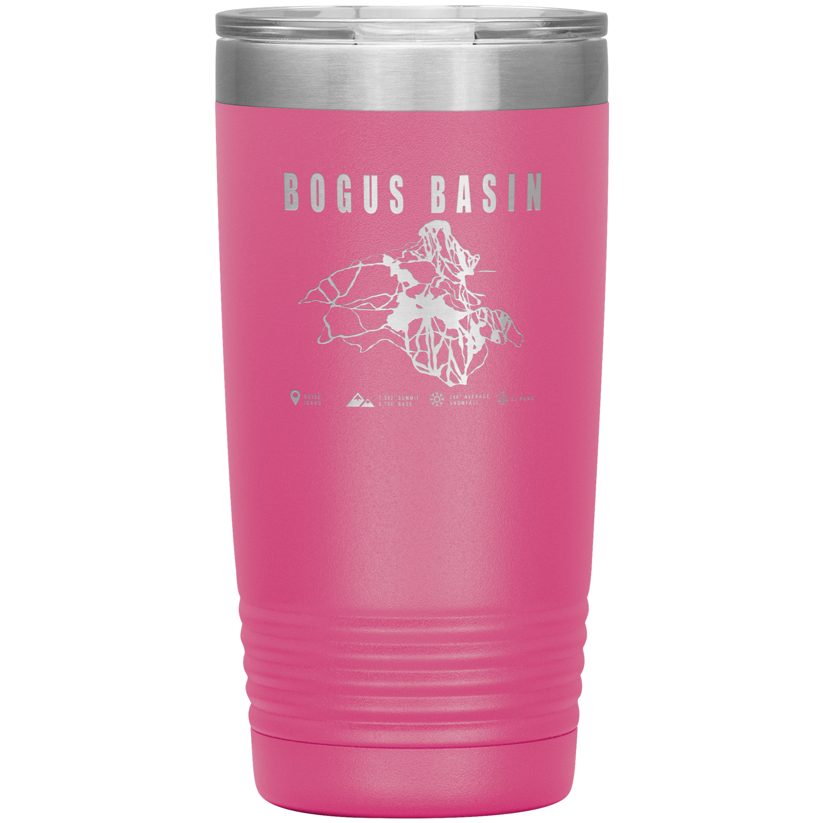 Bogus Basin Idaho Ski Trail Map 20oz Tumbler - Powderaddicts