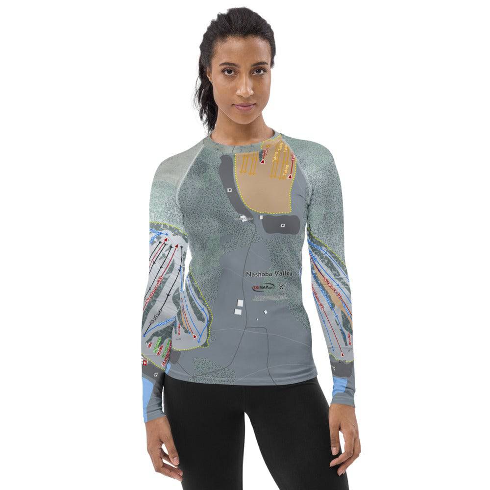 Nashoba Valley, Massachusetts Ski Trail Map Women's Base Layer Top