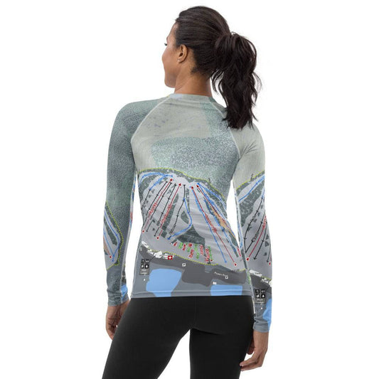 Nashoba Valley, Massachusetts Ski Trail Map Women's Base Layer Top - Powderaddicts