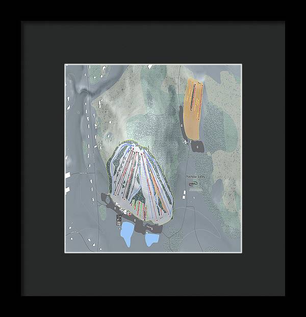 Nashoba Valley Ski Trail Map - Framed Print - Powderaddicts