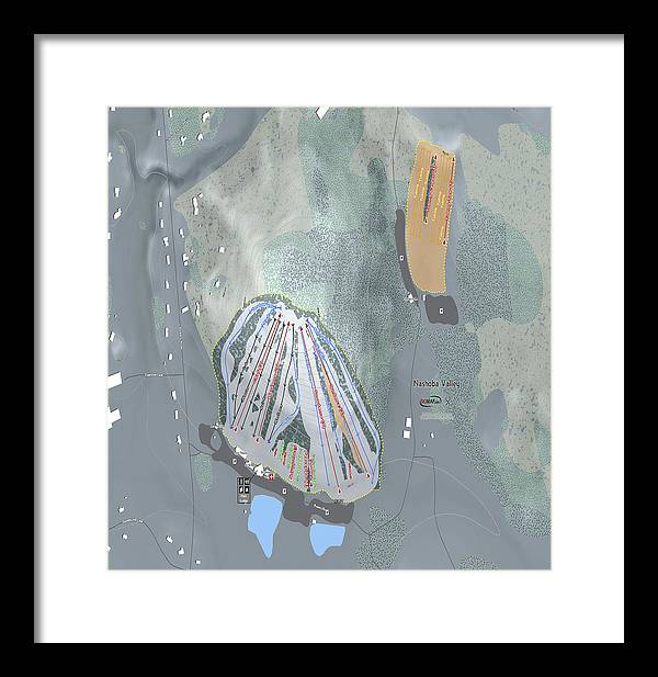 Nashoba Valley Ski Trail Map - Framed Print - Powderaddicts