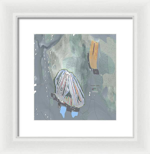 Nashoba Valley Ski Trail Map - Framed Print - Powderaddicts