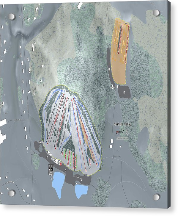 Nashoba Valley Ski Trail Map - Acrylic Print - Powderaddicts