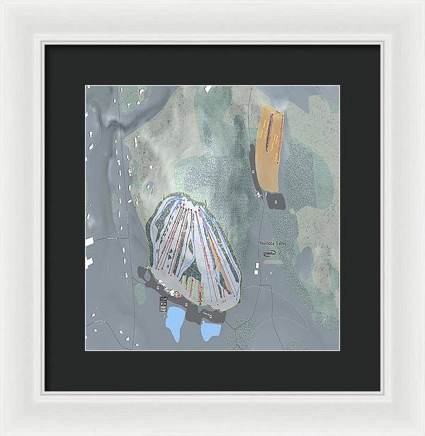 Nashoba Valley Ski Trail Map - Framed Print - Powderaddicts