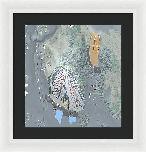 Nashoba Valley Ski Trail Map - Framed Print - Powderaddicts